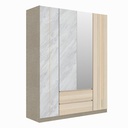 Marmurus Wardrobe - Slide Semi Door - Light Color