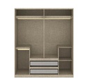 Marmurus Wardrobe - Slide Semi Door - Light Color