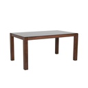 Everly Dining Table A150 - Brown Wood - Black Glass