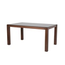 Everly Dining Table A150 - Brown Wood - Black Glass