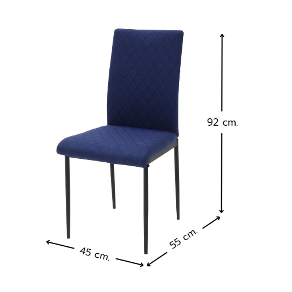 Loxan Dining Chair - Steel Black/Dark Blue