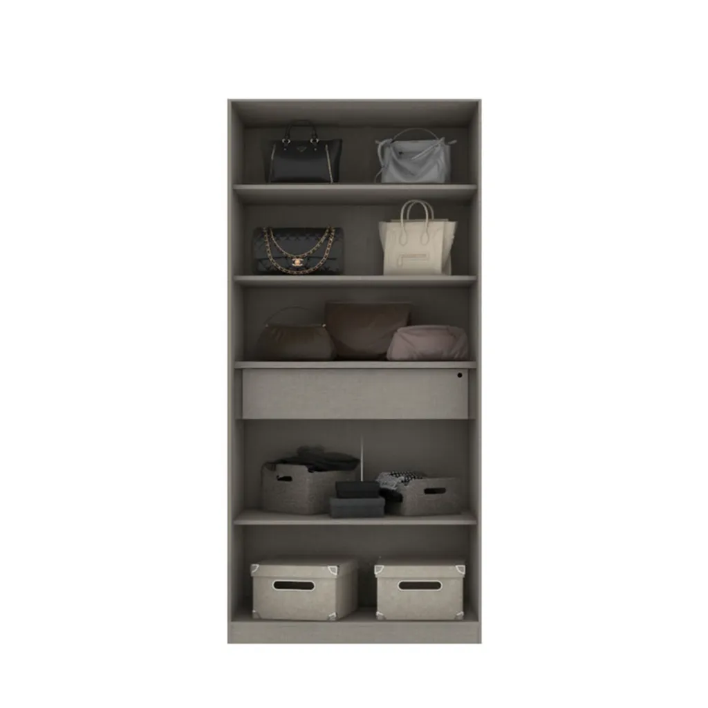 Blox Wardrobe WO100-60-210/OP-C/Door DE01- Clinen/Lindberg Oak