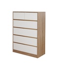 Garron Drawer Cabinet 80 - Solid Oak/White