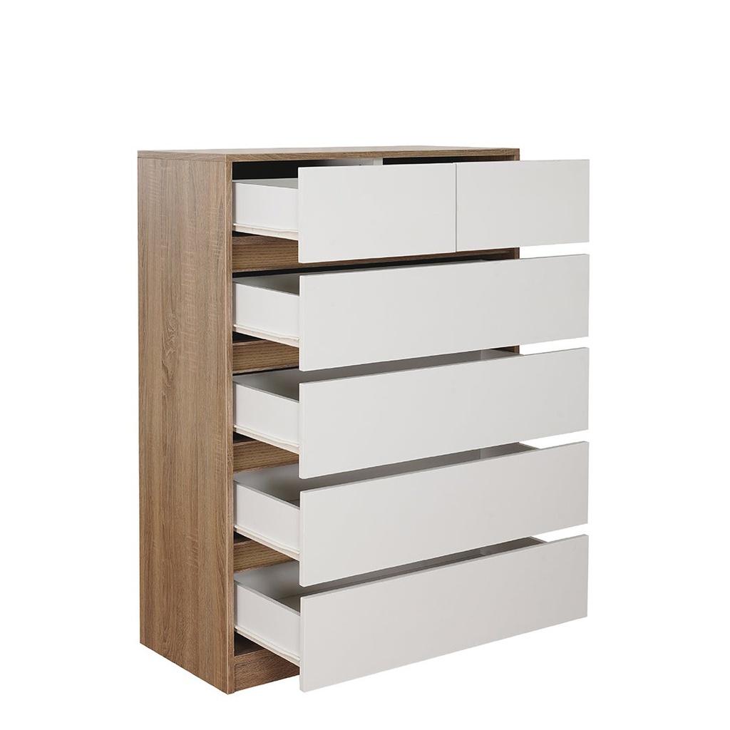 Garron Drawer Cabinet 80 - Solid Oak/White