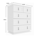 Endear 5Drawers Cabinet C80 - White 