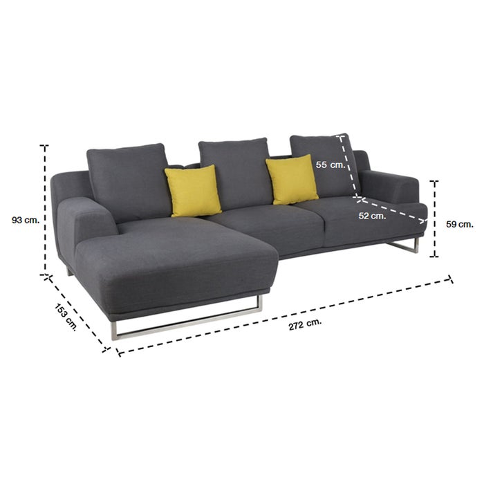 Girly Sofa - Left Corner - Dark Grey