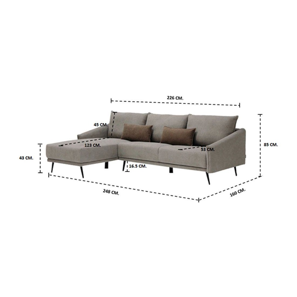 Syrup Sofa - Left Corner - Black/Brown