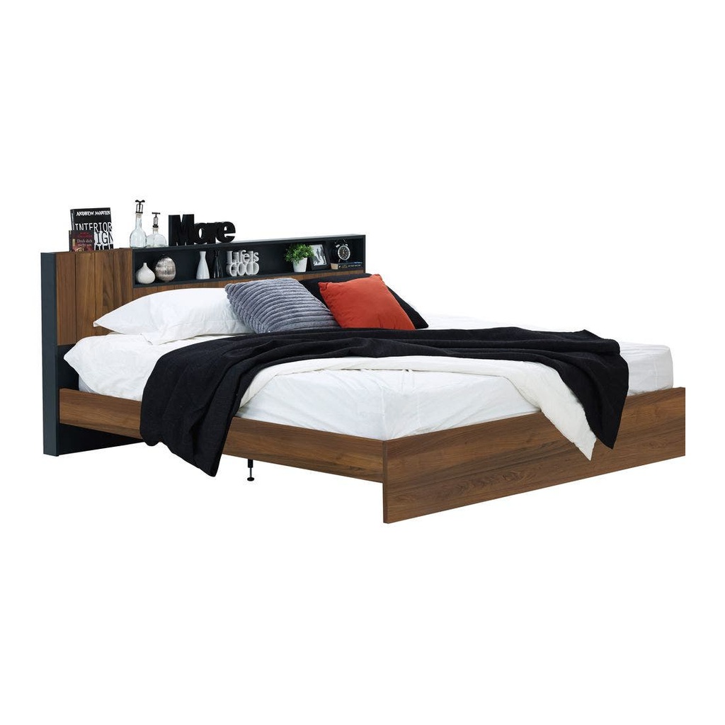 Diago Bed Bw 6ft - Legato Walnut/Dark Gray