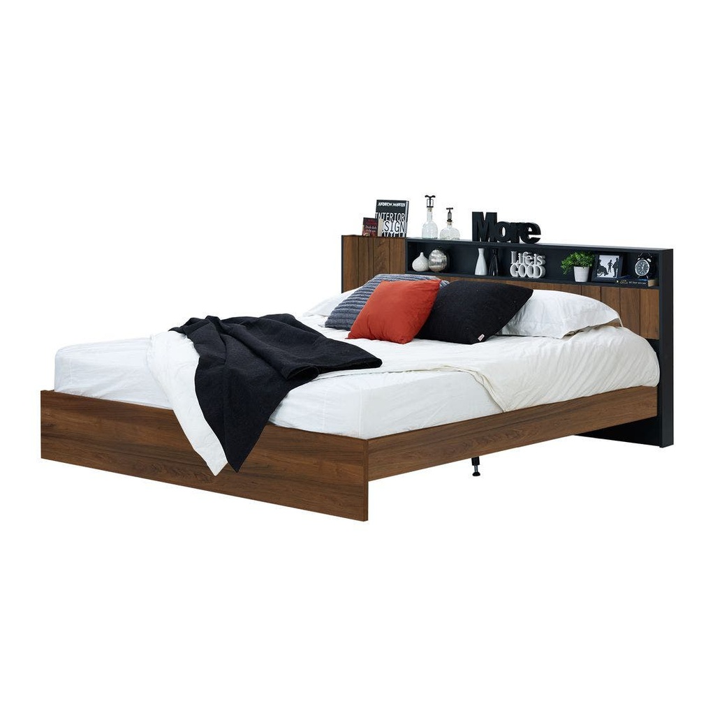 Diago Bed Bw 6ft - Legato Walnut/Dark Gray