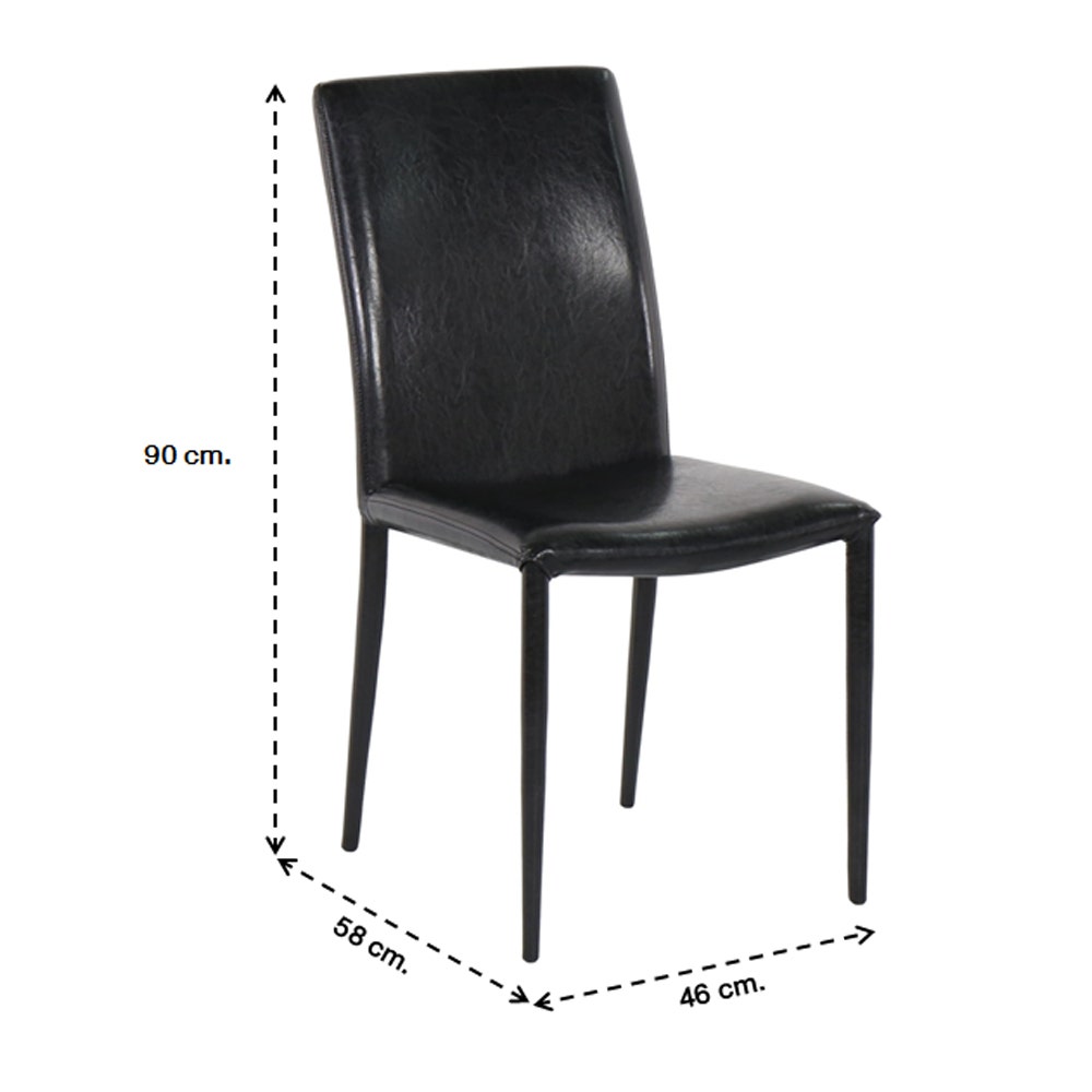 Aladin Dining Chair - PU Leather Black