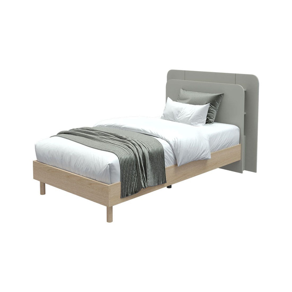 Brooker Bed 3.5ft - BW - Lindberg Oak / Light Grey