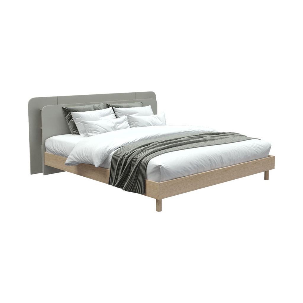 Brooker Bed BW 5ft /B/ LEG K - Lindberg Oak / Light Gray