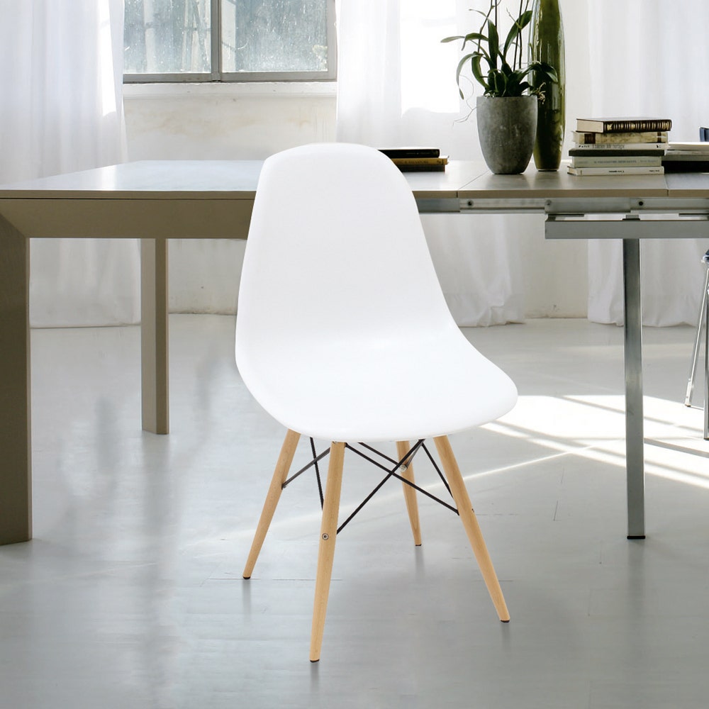 Soto Dining Chair - Wood Legs - White