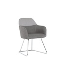 Layne Arm Chair - Chrome/Light Grey Fabric/Dark Grey