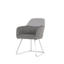 Layne Arm Chair - Chrome/Light Grey Fabric/Dark Grey