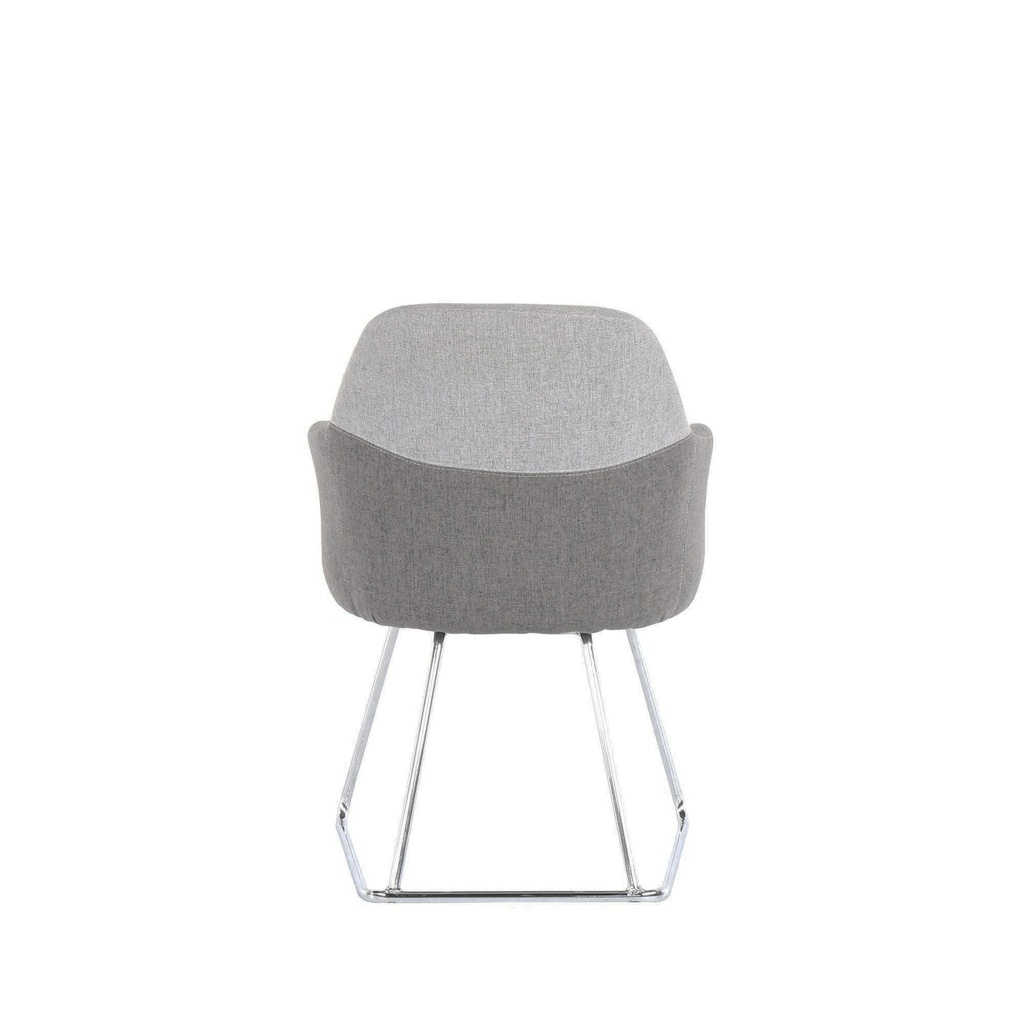 Layne Arm Chair - Chrome/Light Grey Fabric/Dark Grey