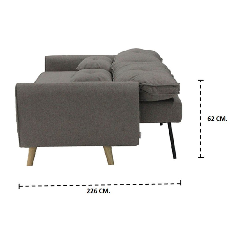 Machine  Sofa Bed- Brown/Wood Leg