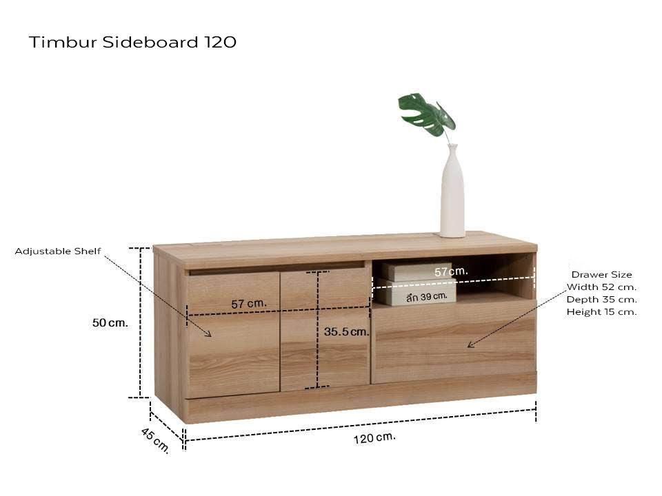 Timbur Sideboard TV120-Lindberg Oak