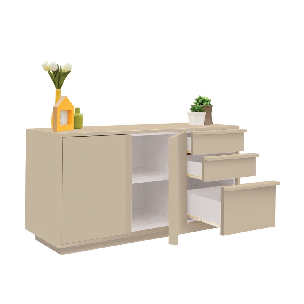 Aleece Low Cabinet C150-Tortora/White