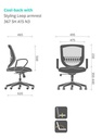 ESIE COOL-BACK W/367SHA15N3/LOW BACK OFFICE CHAIR