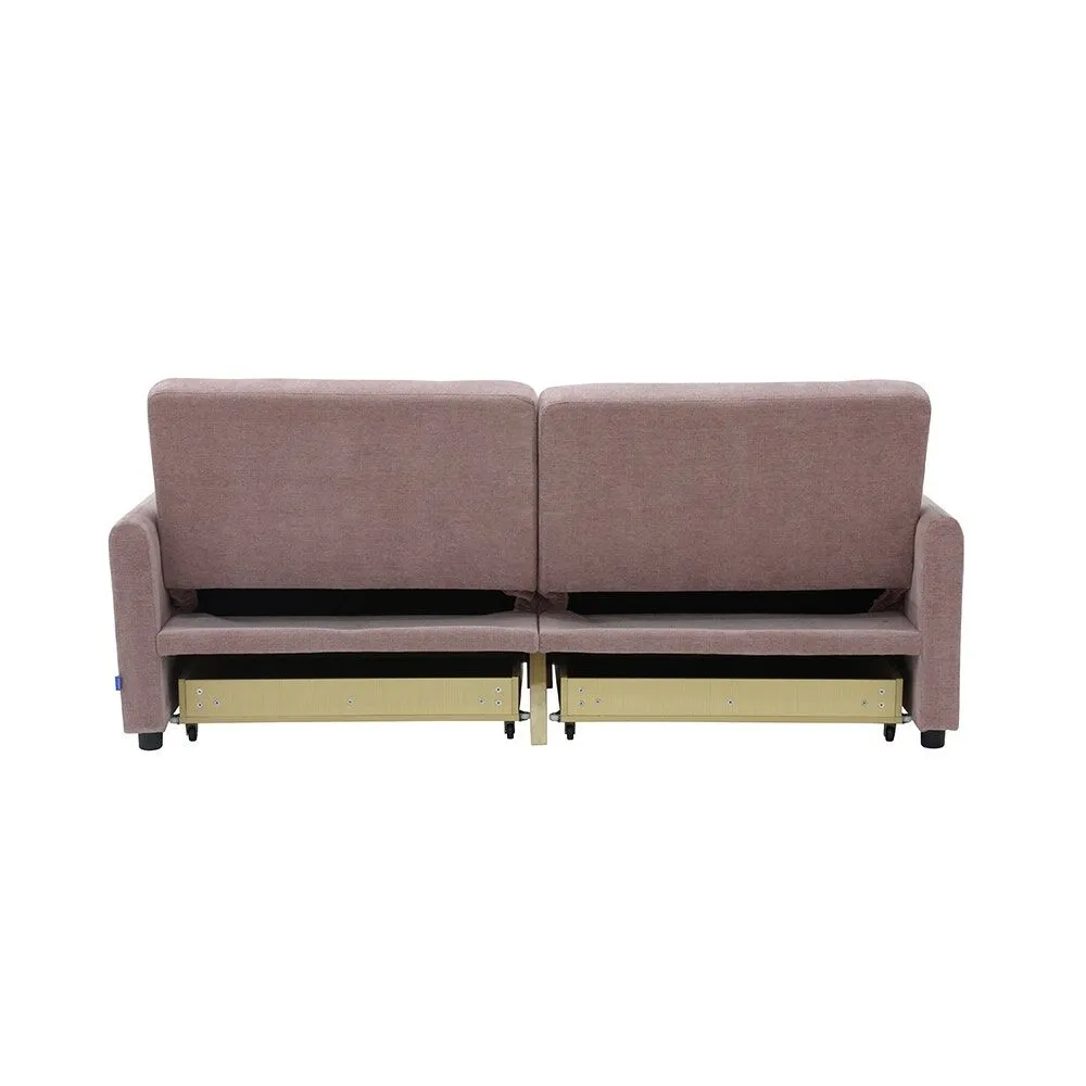 Corte Sofa Bed 2Seater - Black Leg/Pink Fabric