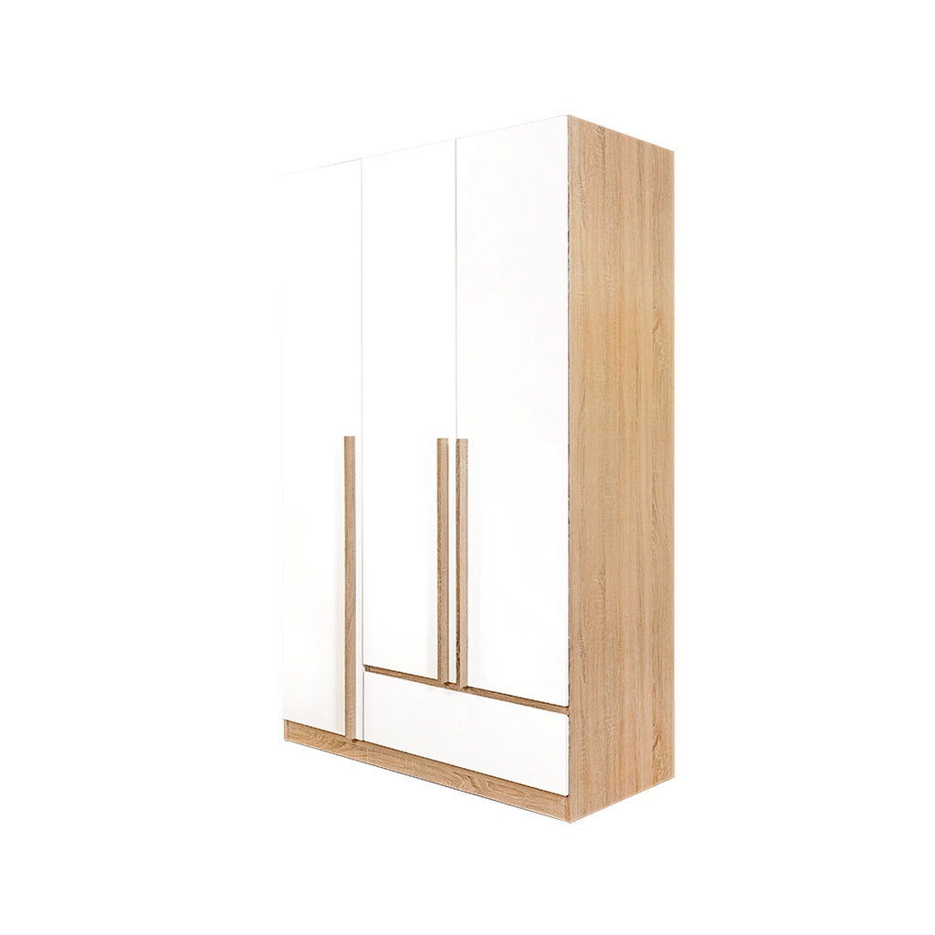 Remus Wardrobe 120cm Wide -Solid Oak/White