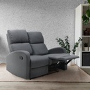 Zixar Recliner 2 Seater - Grey Fabric