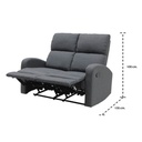Zixar Recliner 2 Seater - Grey Fabric