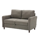 Nevan Sofa 2 Seater-Brown/Wood Leg