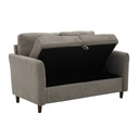 Nevan Sofa 2 Seater-Brown/Wood Leg