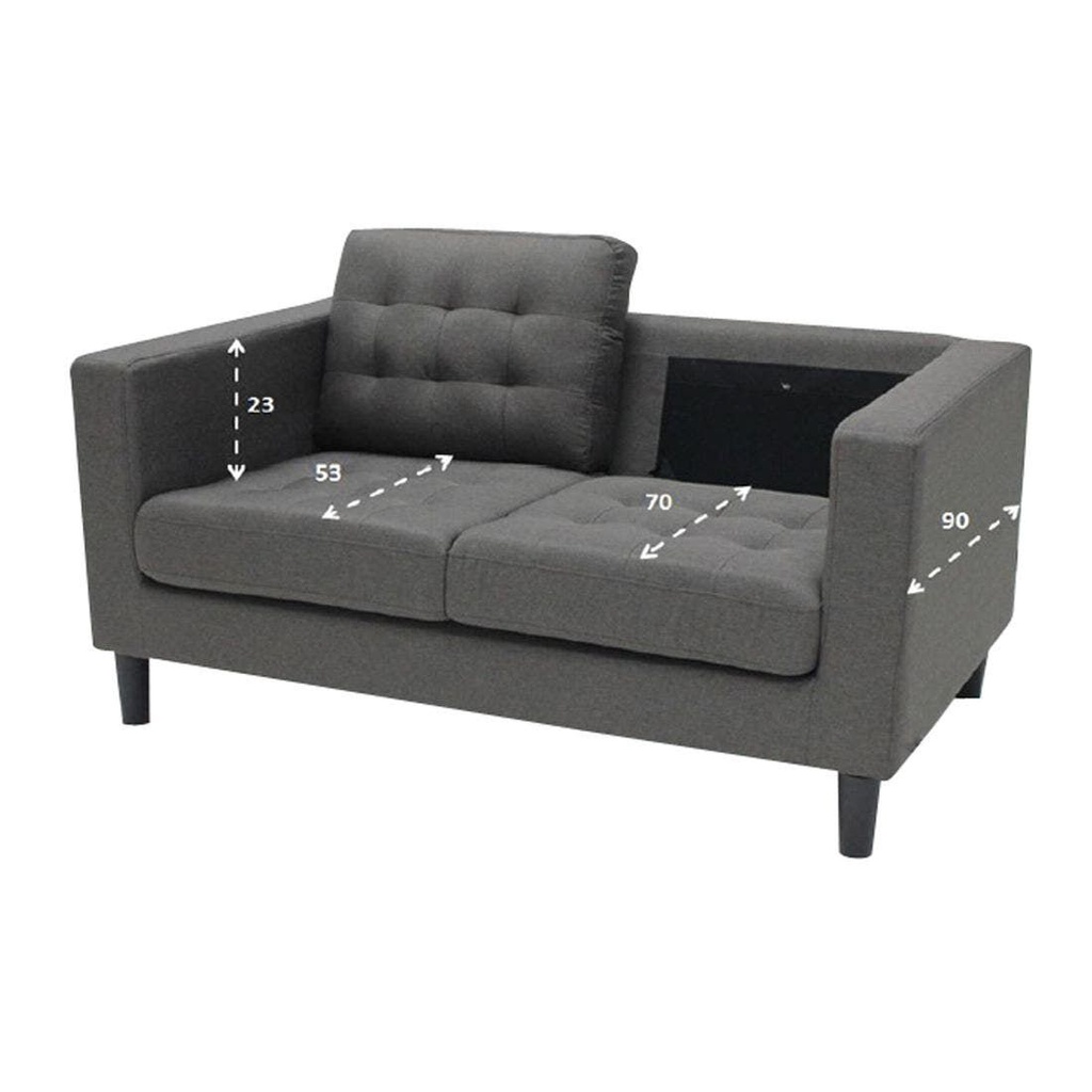 Locy Sofa 2 Seater-Brown