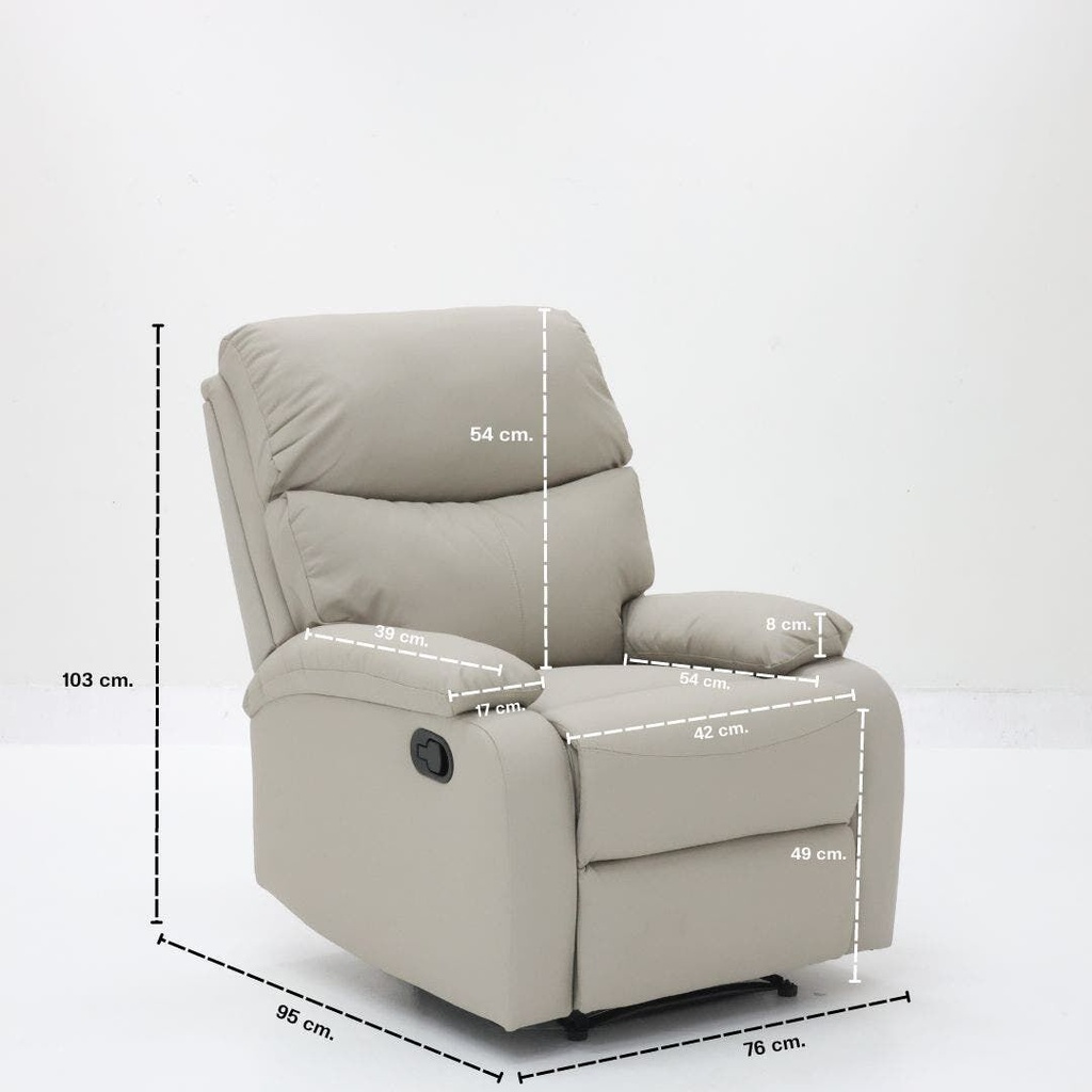 Danio Recliner-PU-Light Grey