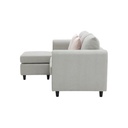 Lettie Sofa-Right Corner- Gray Fabric/Light Pink