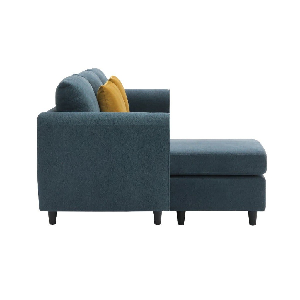 Lettie Sofa - Right Corner-Blue Fabric/Yellow