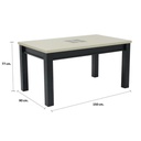 Molizia Dining Table - Plus - A150#2 - Wenge/White/Brown