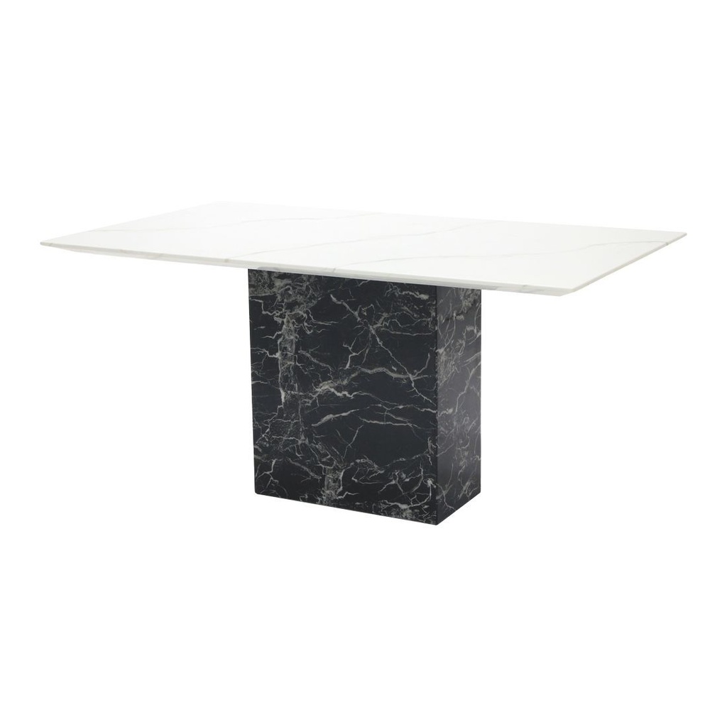 Fazia Dining Table - A160cm - Black Stone/White Stone