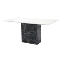 Fazia Dining Table - A160cm - Black Stone/White Stone
