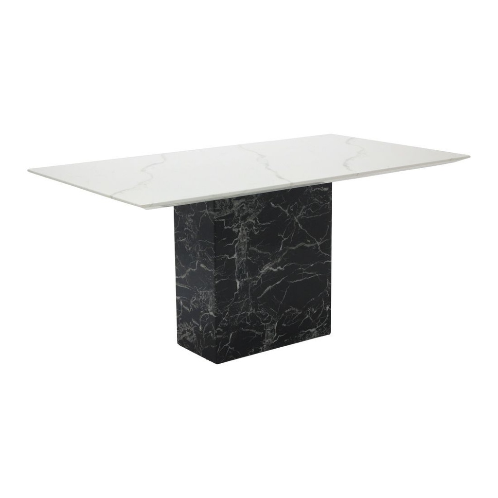 Fazia Dining Table - A160cm - Black Stone/White Stone