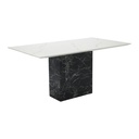 Fazia Dining Table - A160cm - Black Stone/White Stone