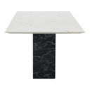 Fazia Dining Table - A160cm - Black Stone/White Stone