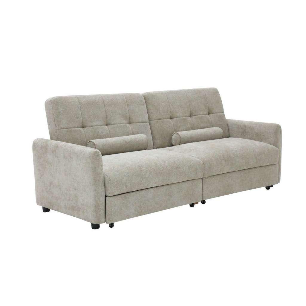 Corte Sofa Bed 2Seater - Black Leg/Light Brown Fabric