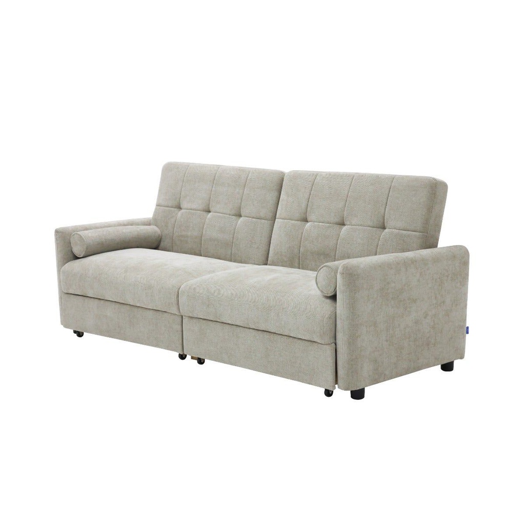 Corte Sofa Bed 2Seater - Black Leg/Light Brown Fabric