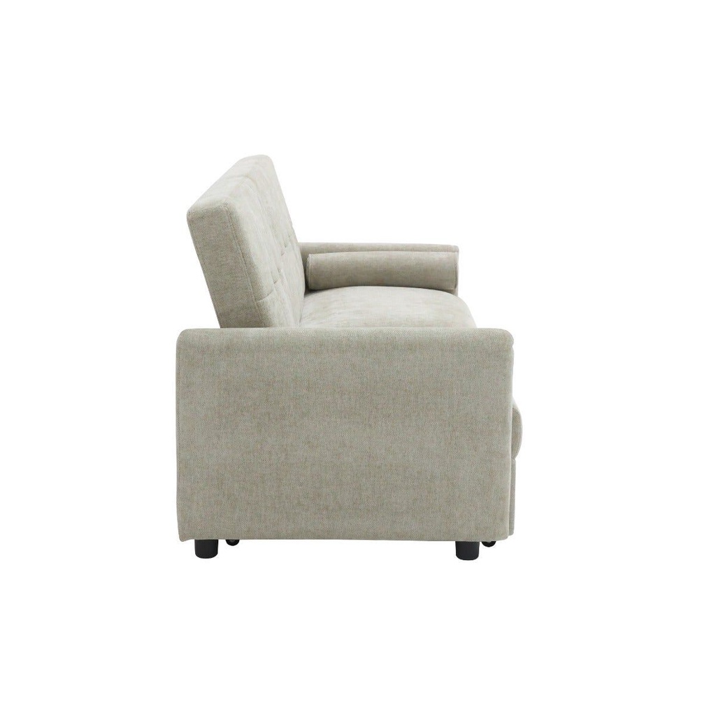 Corte Sofa Bed 2Seater - Black Leg/Light Brown Fabric
