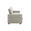 Corte Sofa Bed 2Seater - Black Leg/Light Brown Fabric