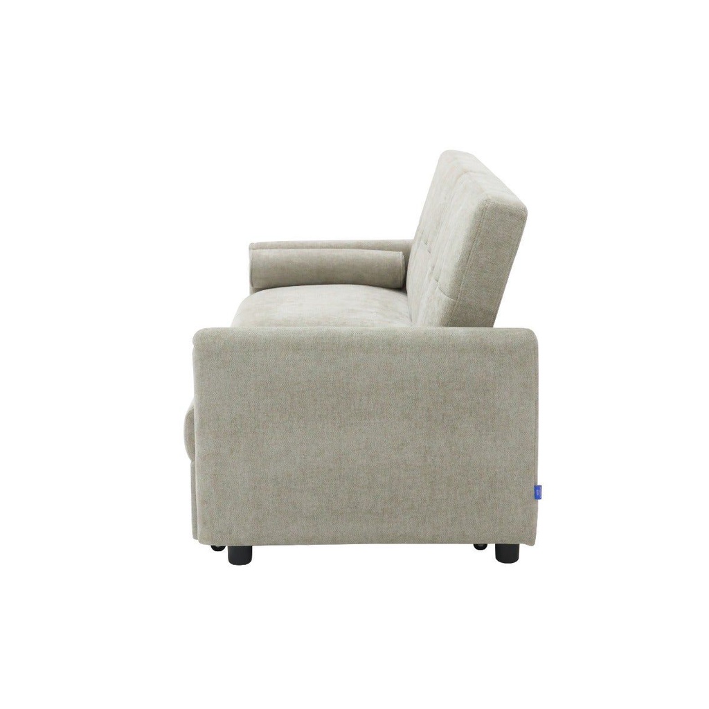 Corte Sofa Bed 2Seater - Black Leg/Light Brown Fabric