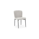 Montero-B Dining Chair-White Cream Fabric/Black Steel