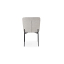 Montero-B Dining Chair-White Cream Fabric/Black Steel
