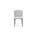 Montero-B Dining Chair-White Cream Fabric/Black Steel