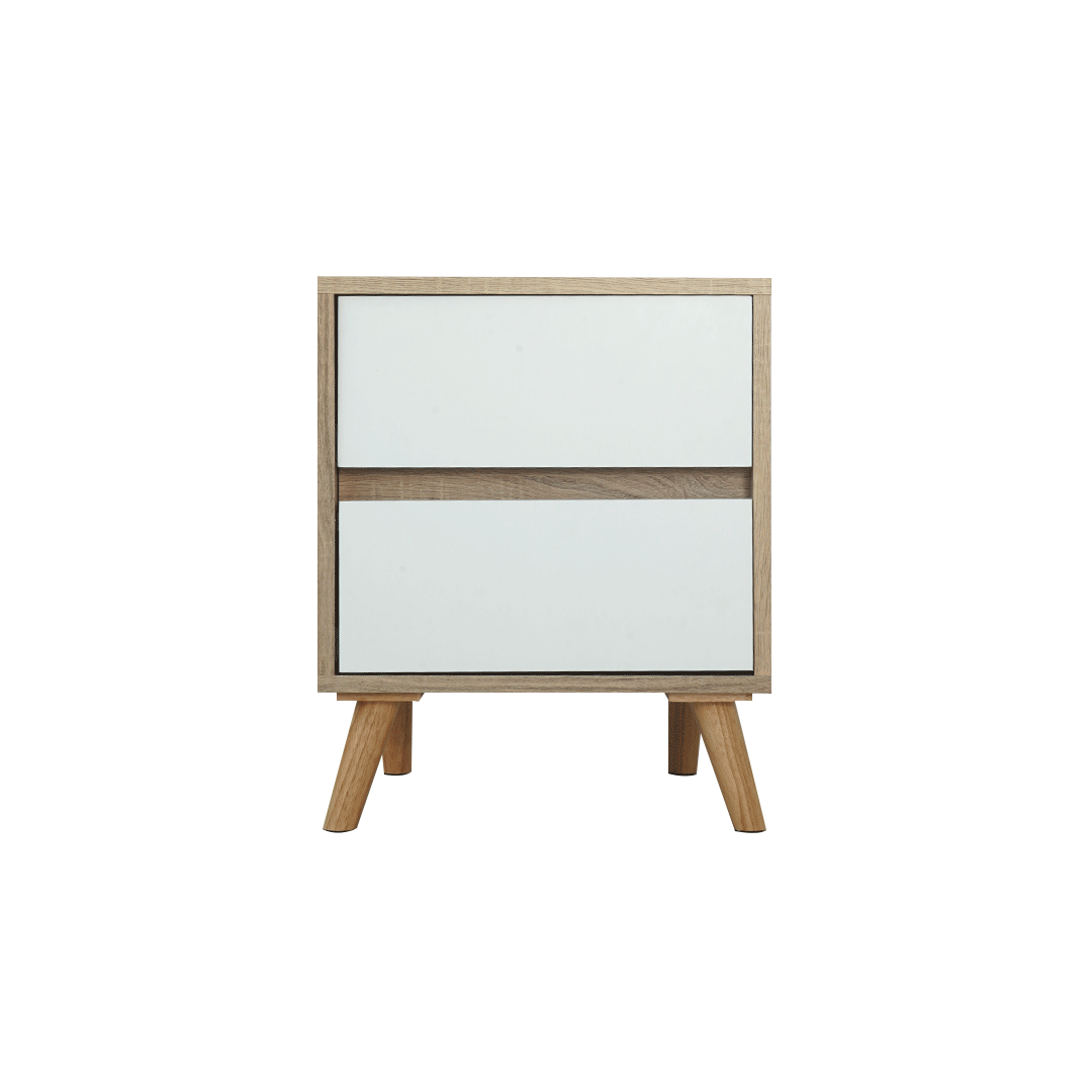 Looms Cathal-A Night Table NT40-Solid Oak/White