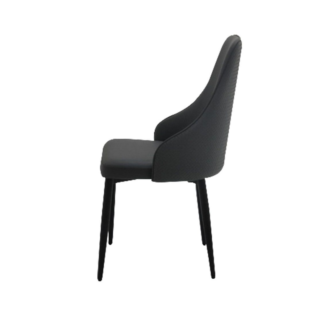 Liloni Dining Chair-Black Steel/SL Dark Grey